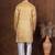 Beige dupion kurta for men with solid print