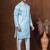Sku blue dupion kurta for men with solid print