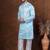 Sku blue dupion kurta for men with solid print