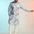 Blue cotton blend kurta pajama set for men with printed design
