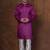 Purple dupion kurta for men with solid print