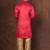 Red dupion kurta for men with solid print