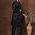 Black dupion kurta for men with solid print