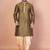 Green dupion kurta for men with embroidered work