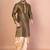 Green dupion kurta for men with embroidered work