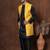Black dupion kurta jacket churidar set for men with solid print