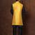 Black dupion kurta jacket churidar set for men with solid print