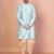 Sky blue dupion kurta patiala set for men with printed design