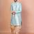 Sky blue dupion kurta patiala set for men with printed design
