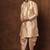Beige dupion kurta patiala set for men with printed design