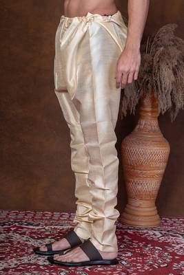 Tasar banarasi silk churidar for men with solid design 3