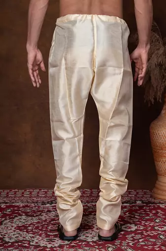Tasar banarasi silk churidar for men with solid design