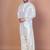 White bangalorian silk kurta patiala set for men with embroidery work