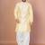Lemon bangalorian silk kurta patiala set for men with embroidery work