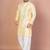 Lemon bangalorian silk kurta patiala set for men with embroidery work