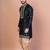 Black cotton blend kurta patiala set for men with embroidery work