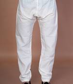 Cream cotton pyjama for men with solid design
