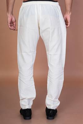 Cream cotton pyjama for men with solid design 4