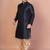 Black bangalorian silk kurta for men with embroidery work