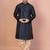 Black bangalorian silk kurta for men with embroidery work
