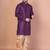 Purple bangalorian silk kurta for men with embroidery work