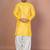 Golden bangalorian silk kurta for men with embroidery work