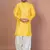 Golden bangalorian silk kurta for men with embroidery work
