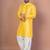 Golden bangalorian silk kurta for men with embroidery work