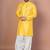 Golden bangalorian silk kurta for men with embroidery work