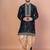 Black cotton blend kurta for men with embroidery work