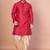 Red bangalorian silk kurta for men with embroidery work
