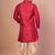 Red bangalorian silk kurta for men with embroidery work
