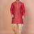 Red banarasi silk kurta for men with embroidery work