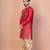 Red banarasi silk kurta for men with embroidery work