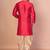 Red banarasi silk kurta for men with embroidery work