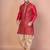 Red banarasi silk kurta for men with embroidery work