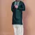 Green cotton blend kurta for men with embellished work