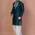 Green cotton blend kurta for men with embellished work