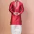 Red cotton blend kurta for men with embellished work
