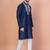 Navy blue cotton blend kurta for men with embellished work