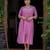 Pink Cotton kurti designed with floral embroidery