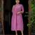 Pink Cotton kurti designed with floral embroidery