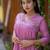 Pink Cotton kurti designed with floral embroidery