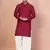 Red cotton blend kurta for men with embroidery work