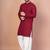 Red cotton blend kurta for men with embroidery work