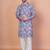 Multicolor cotton blend kurta for men with printed design