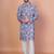 Multicolor cotton blend kurta for men with printed design
