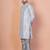 Grey banarasi silk kurta for men with solid design