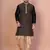 Black banarasi silk kurta for men with embroidery work