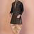 Black banarasi silk kurta for men with embroidery work